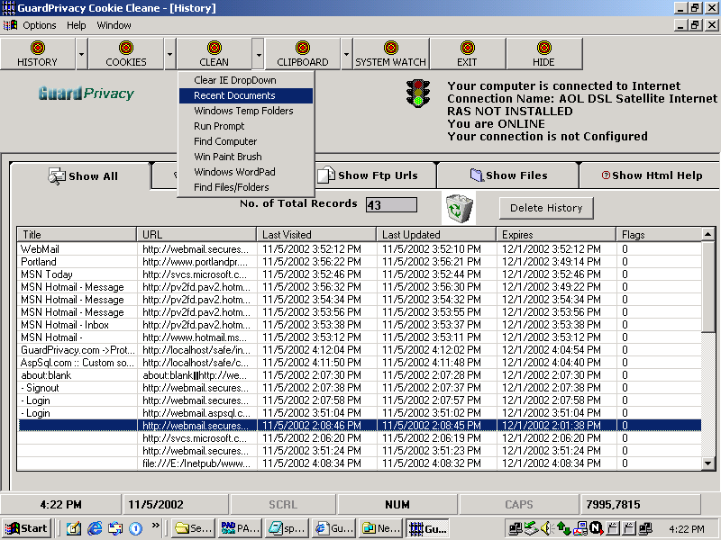  spy for Lan-Internet Screenshot